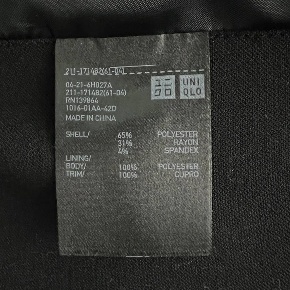 Uniqlo Classic Black Blazer Jacket with Gold Button Front Size Medium - Picture 11 of 12